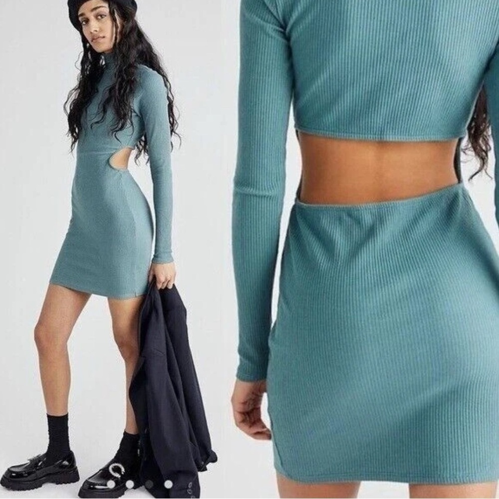 New! Free People Beach Guess Who’s Back Mini Rib Knit Dress